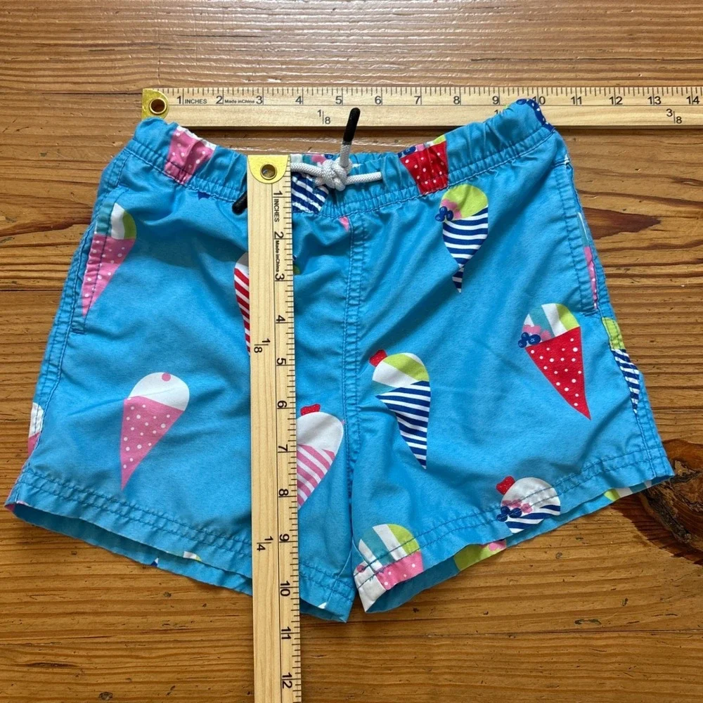 Maamgic Swim Trunks Kids Blue Good Ice Cream Print‎ Mesh Lined SIZE 5/6